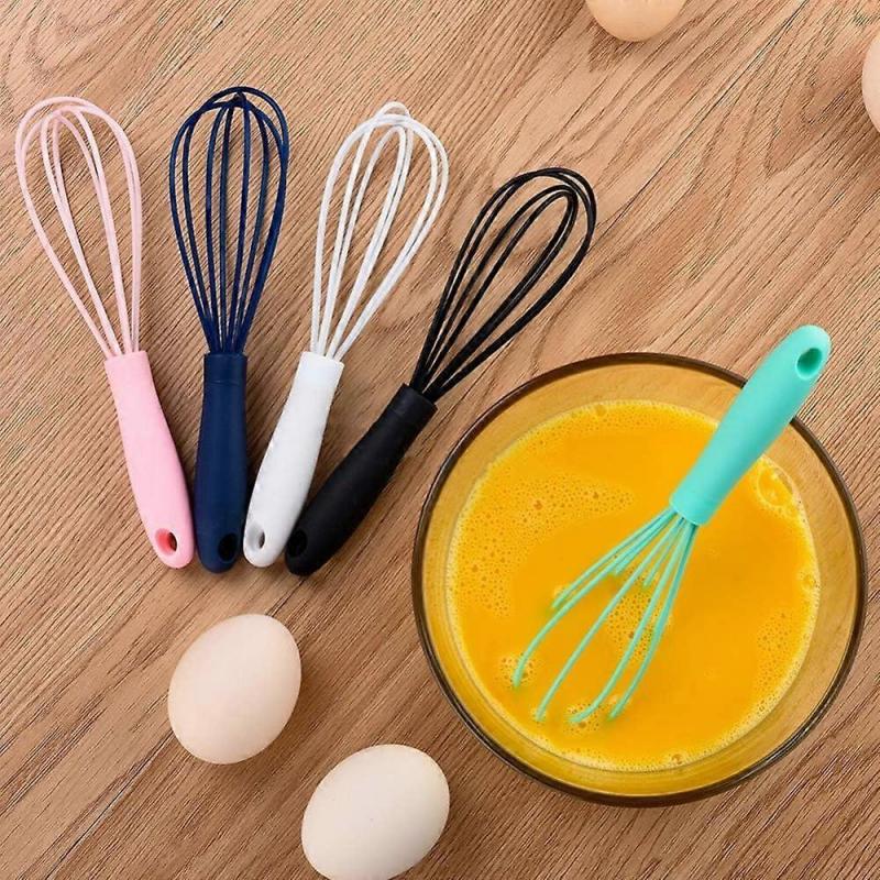 Colorful Mini Silicone Whisk, Multifunctional Manual Egg Beater for Blending, Whisking