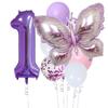 10pcs Purple Butterfly 40inch Number Balloon Set Large Colorful Butterfly Foil Ballon Baby Shower Birthday Party Christmas Decor