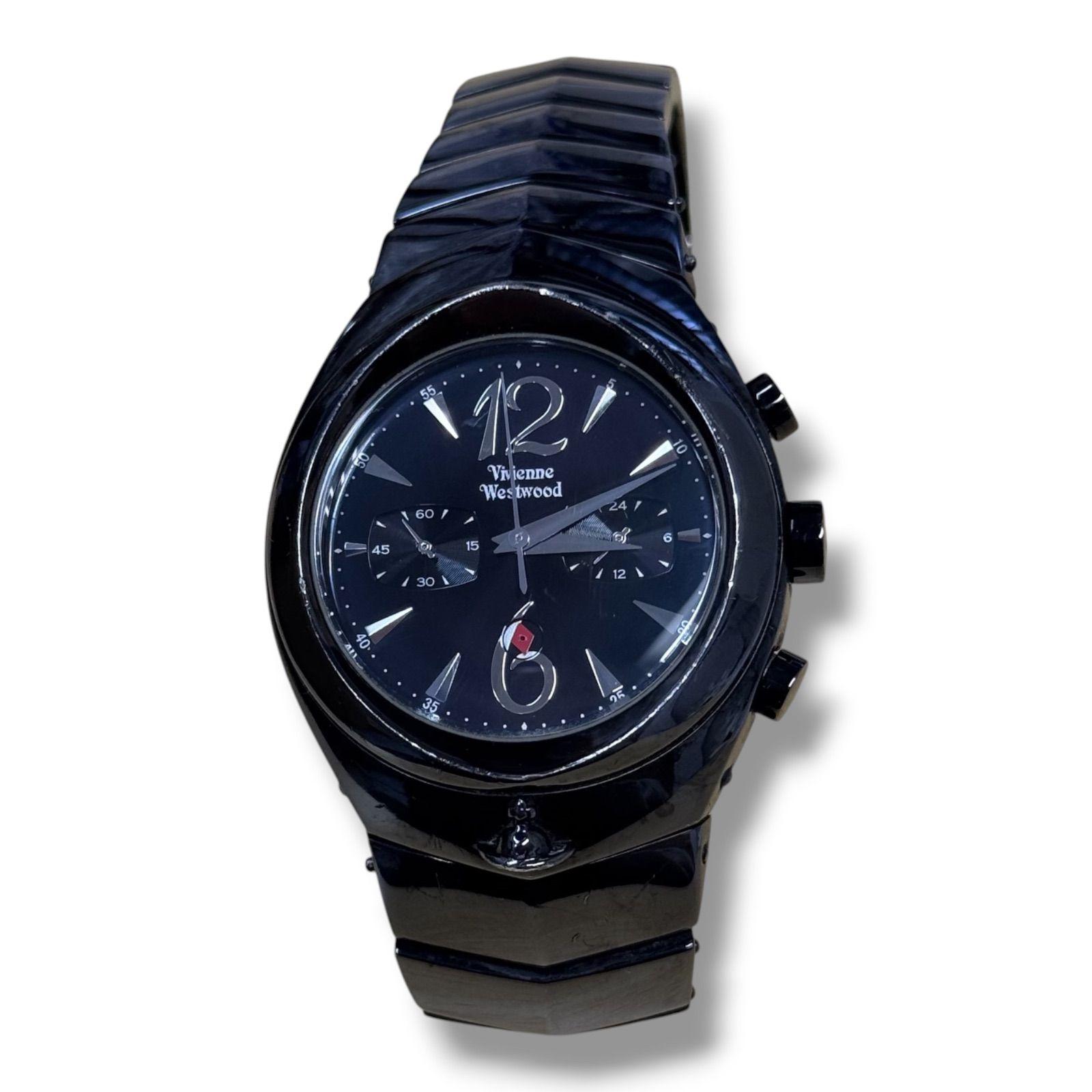 Used Vivienne Westwood Armor Chronograph Quartz Watch Vivienne Westwood VW-2348 Black F 1717A2
