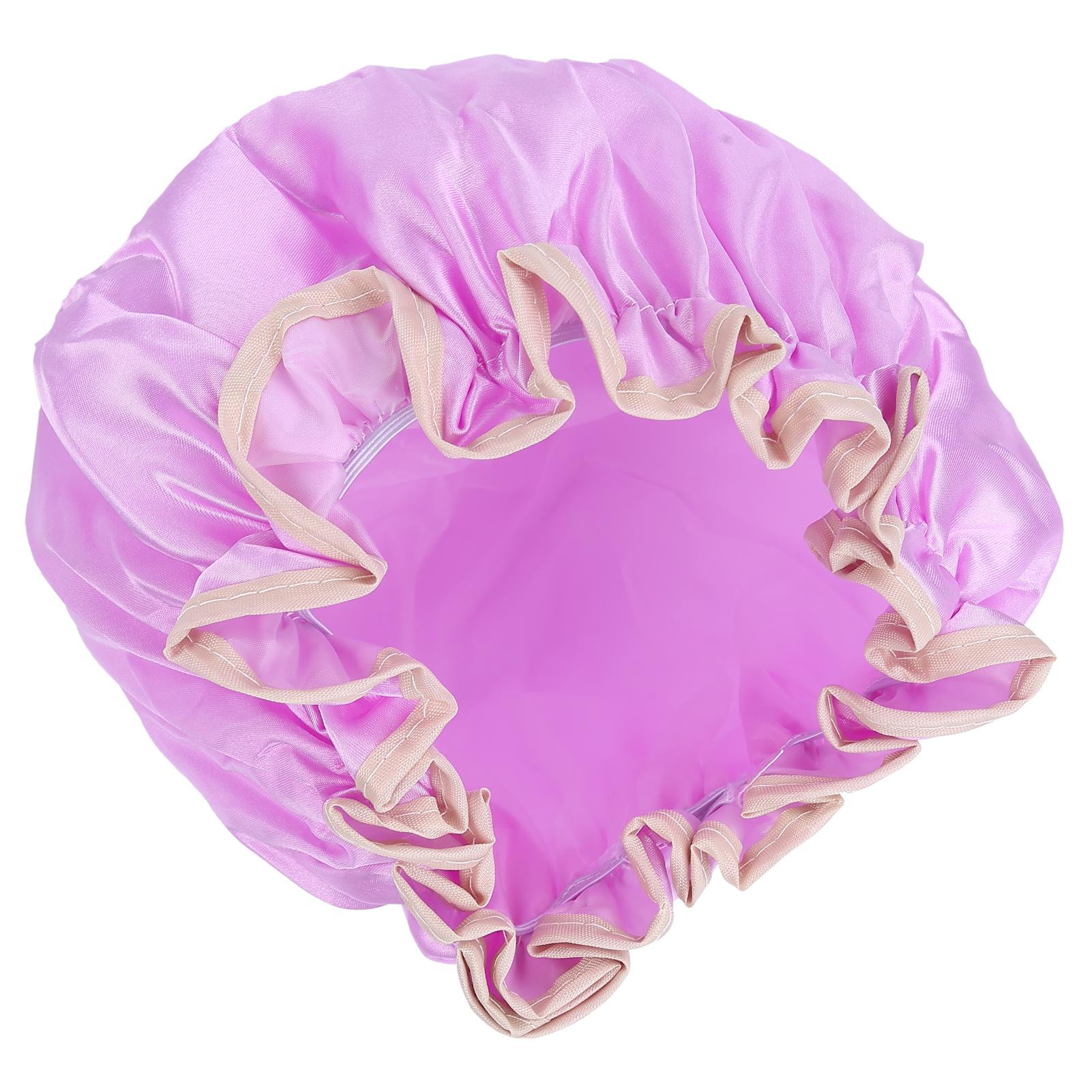 

Банные шапочки для волос, эластичные шапочки для душа, водонепроницаемые многоразовые банные шапочки для женщин, фиолетовые