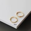 Korean S925 Sterling Silver Simple Hoop Ear Studs - Smooth K Gold-Plated Cartilage Rings