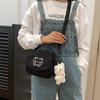 Forest Style Corduroy Crossbody Bag - Cute Cartoon Canvas, Perfect for High School Students & Trendsetters