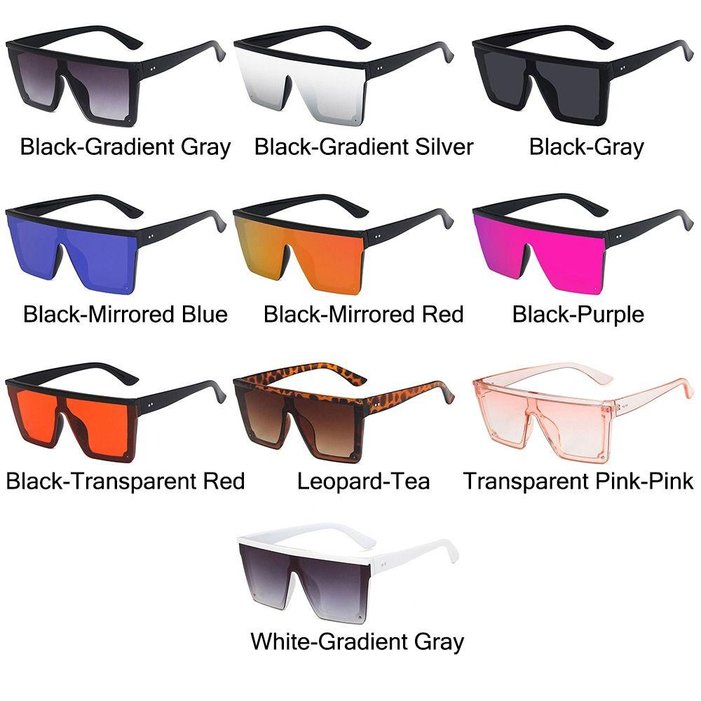 Retro Cool Oversized Sunglasses One Piece UV400 Protection Flat Top Sun Glasses Big Frame Shades for Women & Men