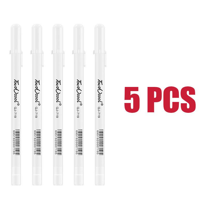 3/5Pcs White Gel Pen 0.8mm Highlight Marker Pen Black Cardboard Manga Painting Pen Art Sketch Drawing Stationery