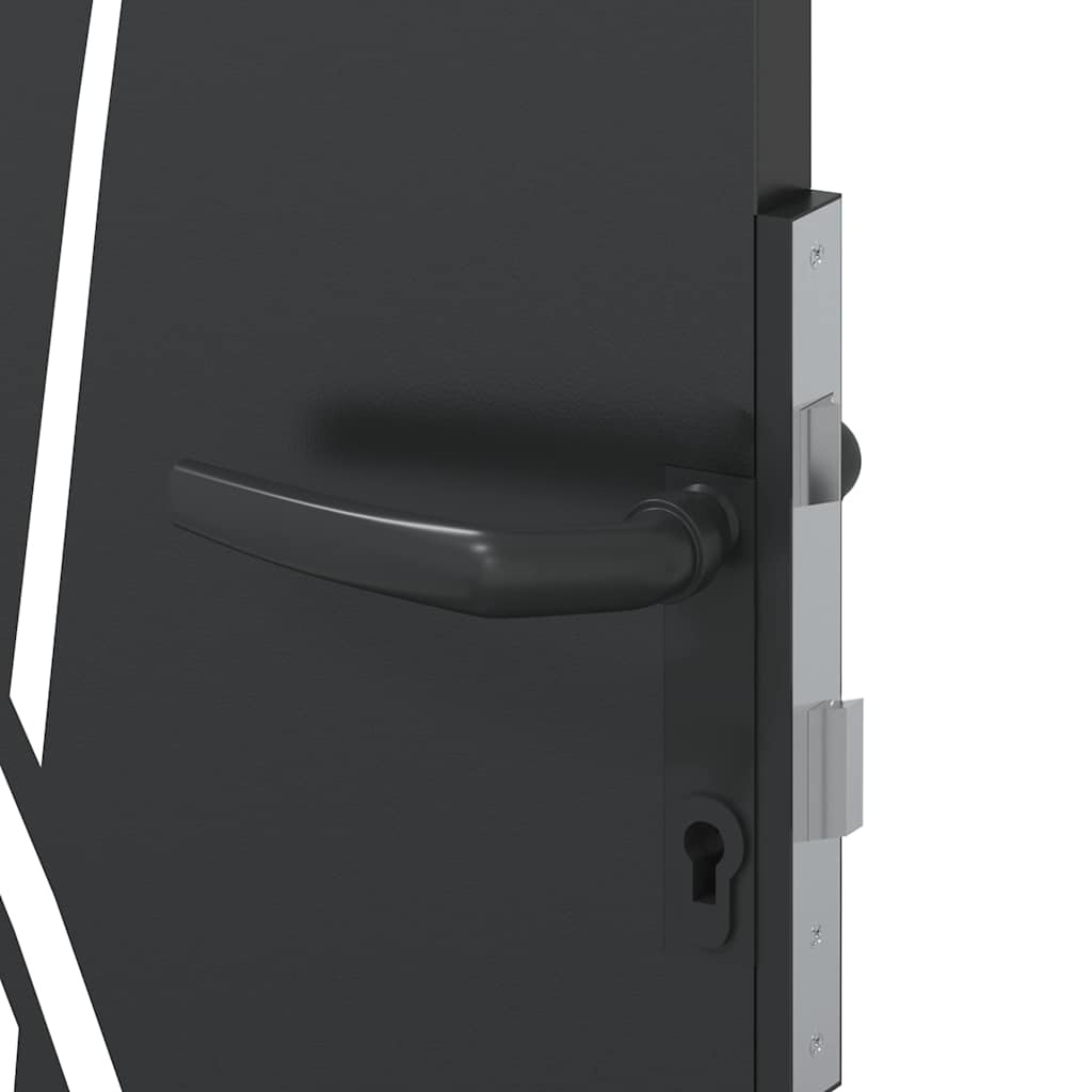 Garden Gate Black 85 X 200 Cm Powder Coated Steel