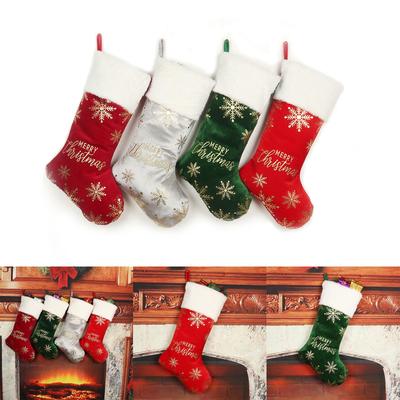 Weihnachts Samt Strumpf Anhänger Weihnachtsbaumdeko Gefüllt Süßigkeiten Geschenkverpackung für Kinder Süßigkeiten Indoor Familie