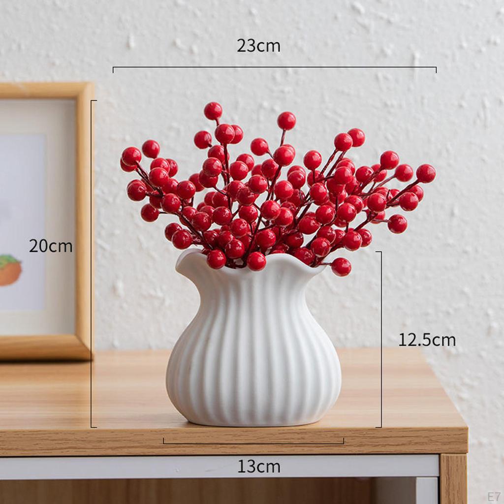 Artificial Fruits Ceramic Vase Home Desktop Planters Decoration Chinese Year Ornaments for