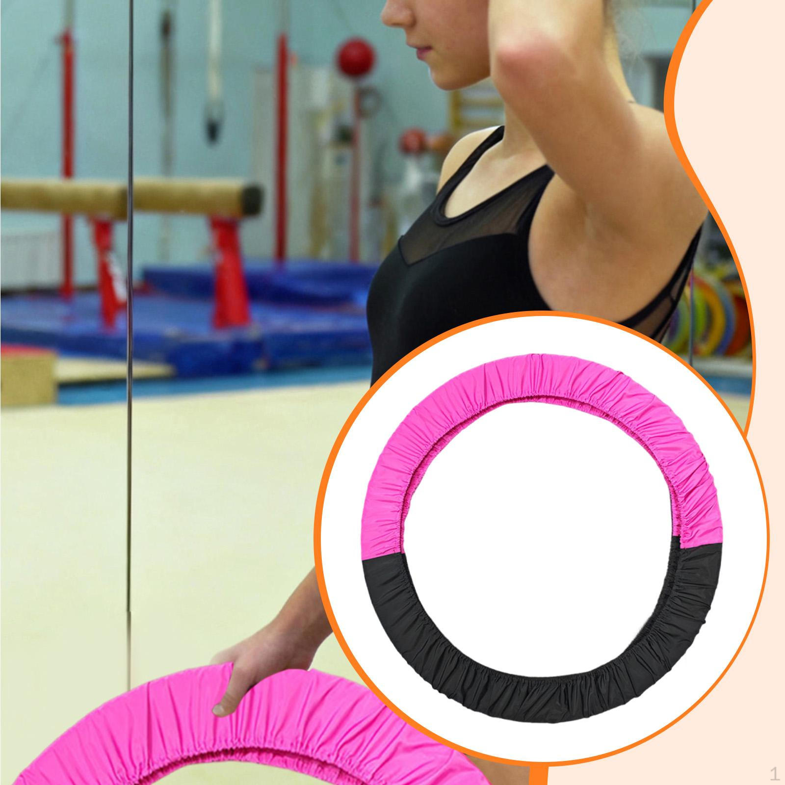 

Cover for Artistic And Rhythmic Gymnastics Rings, Elastic Lightweight Case Calisthenics Black and Pink