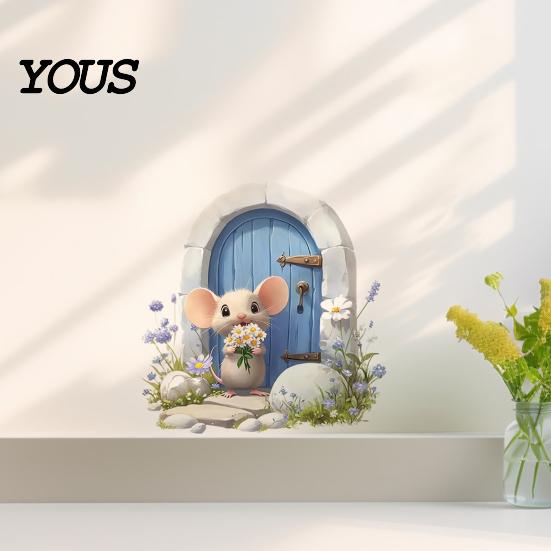 Versatile Wall Surface Stickers 3D Mouse Sticker, Realistic Easy Peel And Stick Decal, Waterproof Decorative Cabinet Door PVC Art for