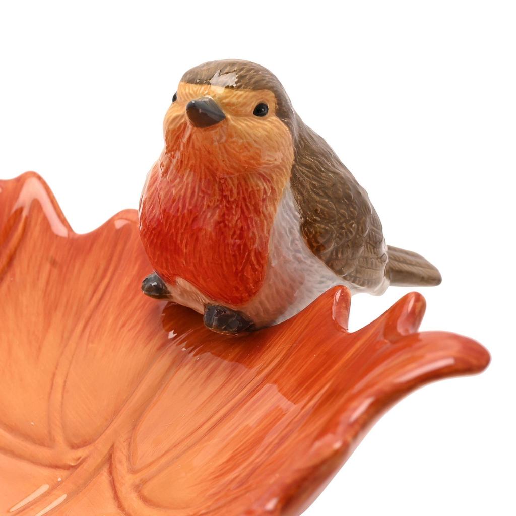 Country Living Robin On A Leaf Serving Bowl