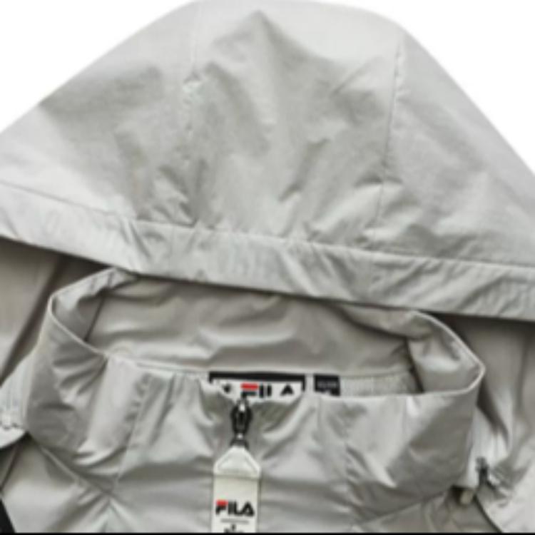 Fila Logo Letter Print Hidden Zipper Hooded Jacket Women Jackets Gray F11W233704F-GY