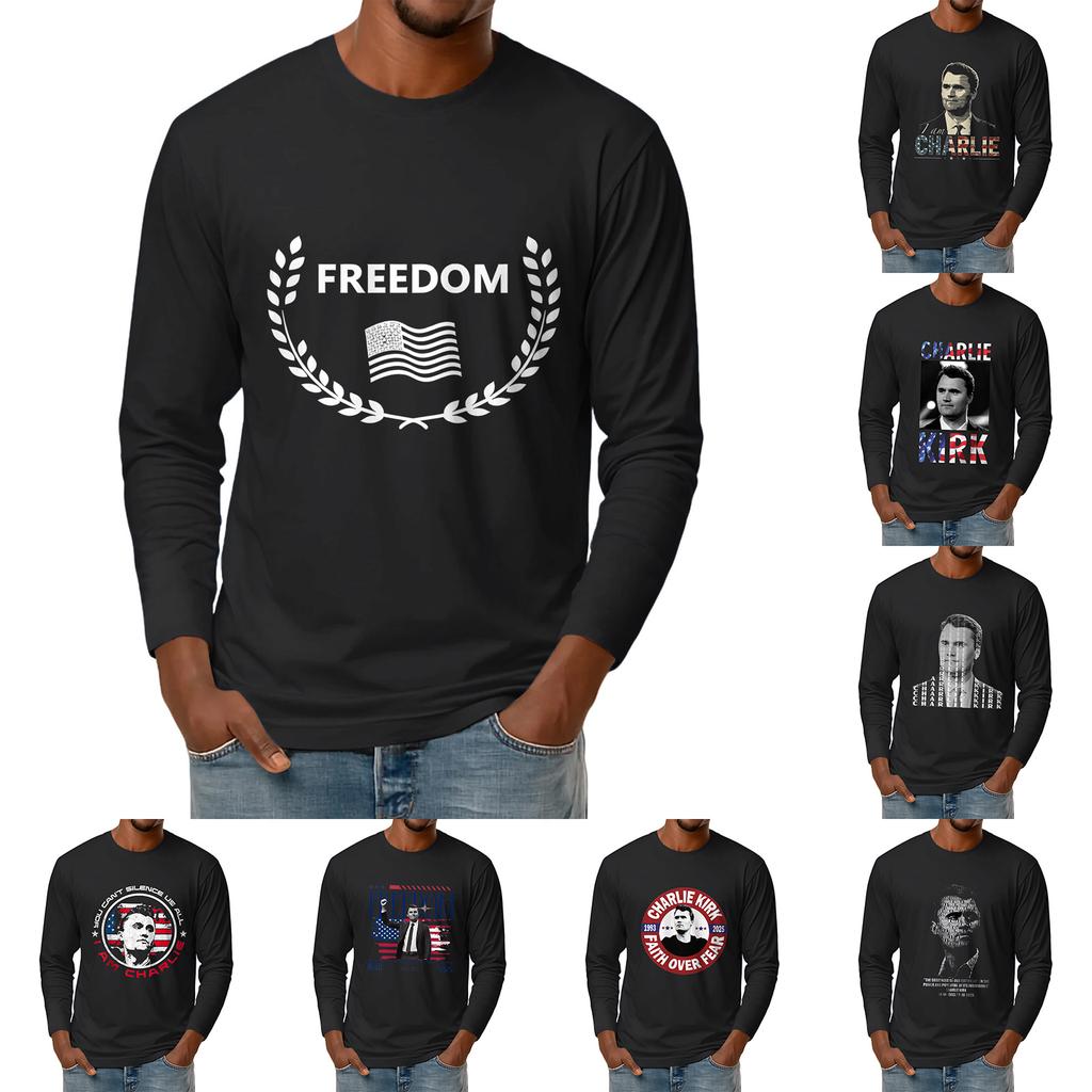 Men's Basic Round Neck Long Sleeve Bottoming Shirt Top