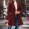 Women's European & American INS Fashion Woolen Coat with Lapel - Solid Color, Autumn/Winter Collection