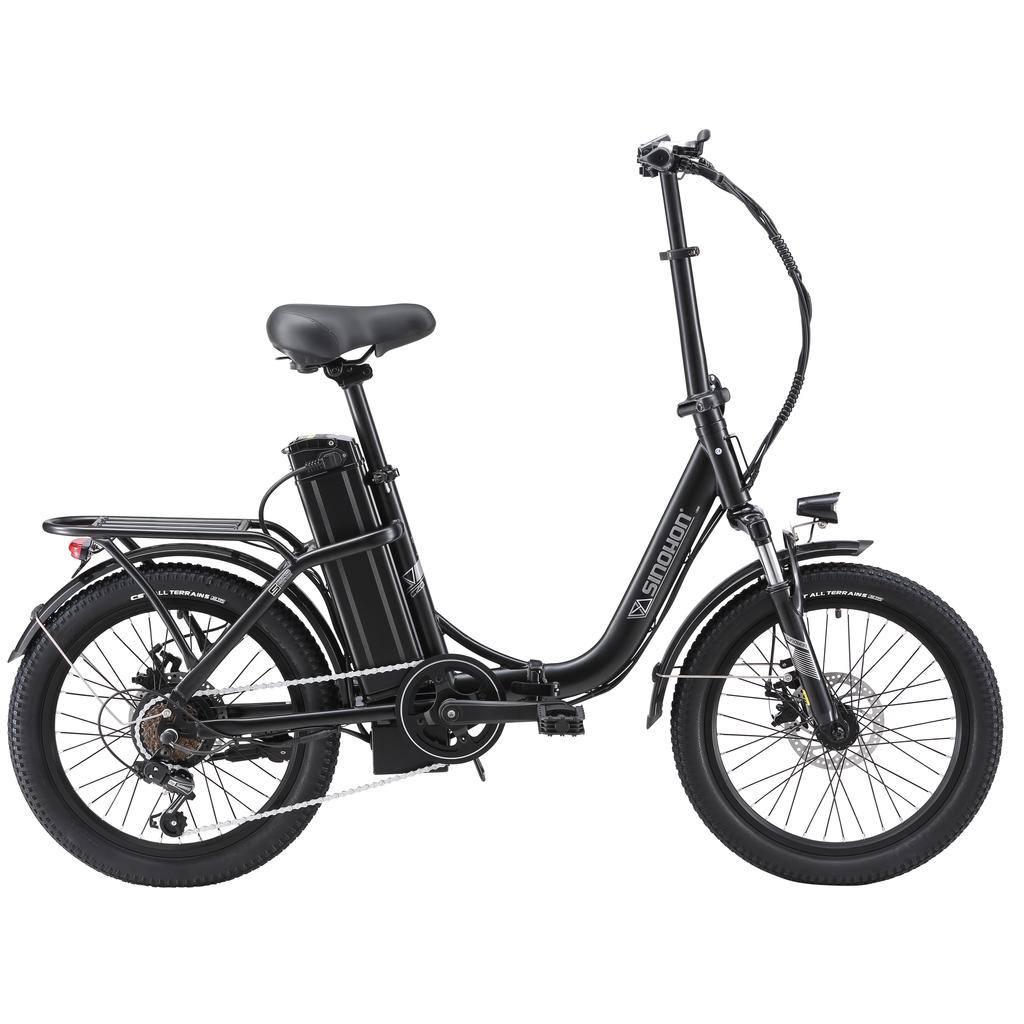 SINOHON C20 Folding Convenient Electric Bicycle With Seat 250W Men's E-Ebike 36V18Ah Battery 20 Inch Fat Tires Women's Convenient Electric Bike