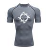 Compression Shirt Men's Sports T-shirt for Training Gym Jogging Running Sweat-Absorbent Workout Tops Tee Quick Dry Short Sleeve Elastic Suit