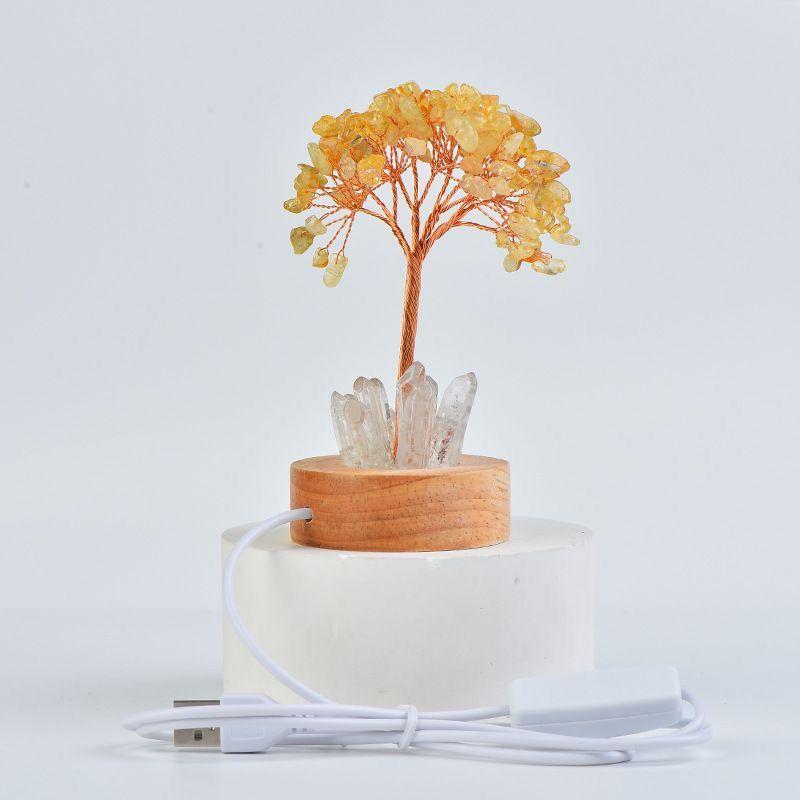 Natural Crystal Tree Broken Stone Crystal Tooth Night Light Money Tree Home Creative Office Color Modeling Decorative Crafts New