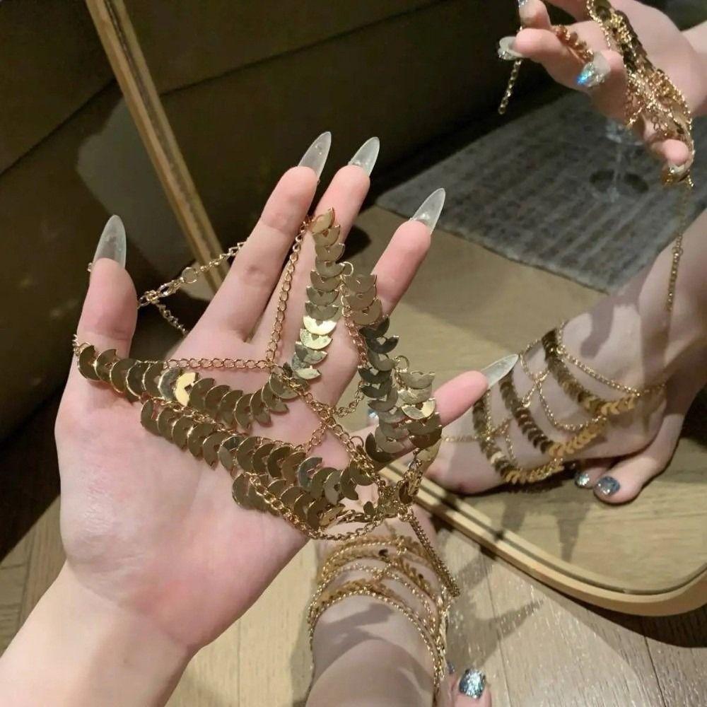 Gold Color Foot Chain Multilayer Ankle Bracelets Fashion Foot Jewelry  Wedding Jewelry
