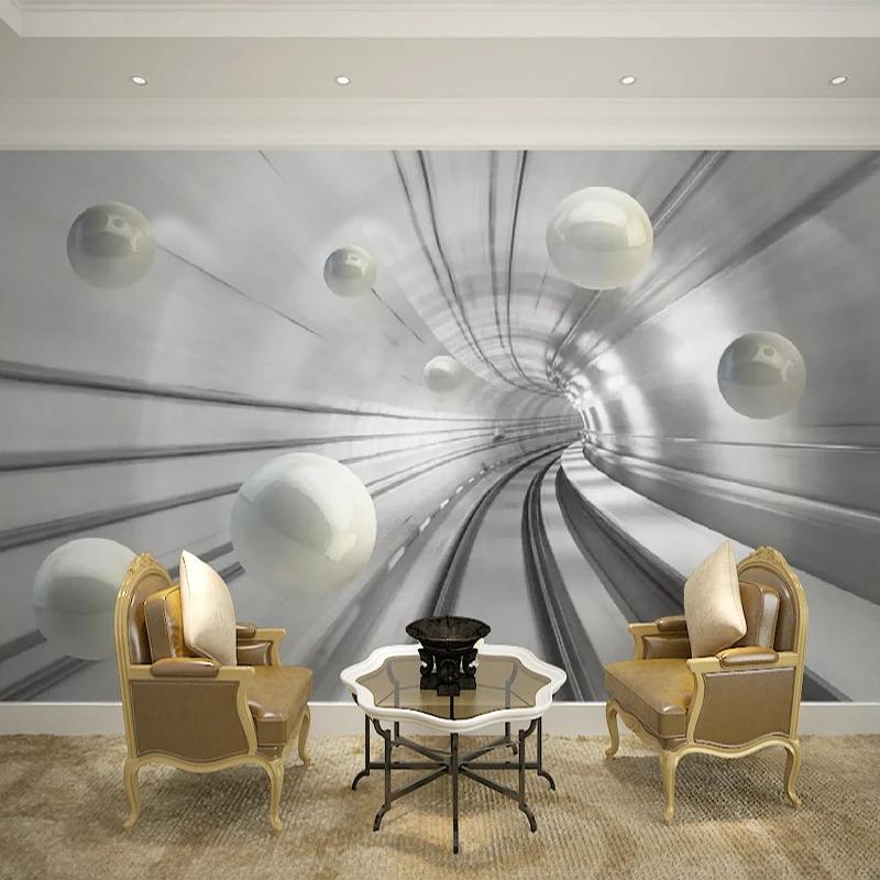 Modern Abstract Photo Wallpaper Tunnel Space Sphere 3d Background Wall Mural Living Room Bedroom Home Decor