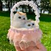 Mother Cat and Kitten with Basket Figurine - Toy Gift for Kids or Girlfriend
