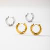 YF3102 Minimalist High Polishing Waterproof Jewelry Hypoallergenic 18K Gold Plated Stainless Steel 4MM Round Huggie Hoop Earring