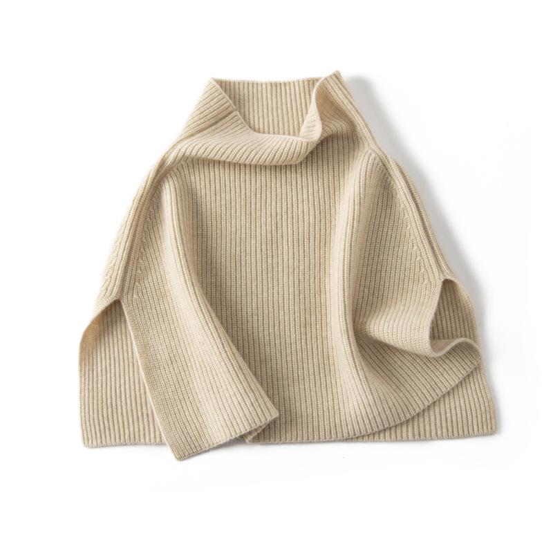 

Women s Thickened Cashmere Knit Shawl Wrap Cardigan Cape Scarf with Side Slit for Autumn/Winter One Size