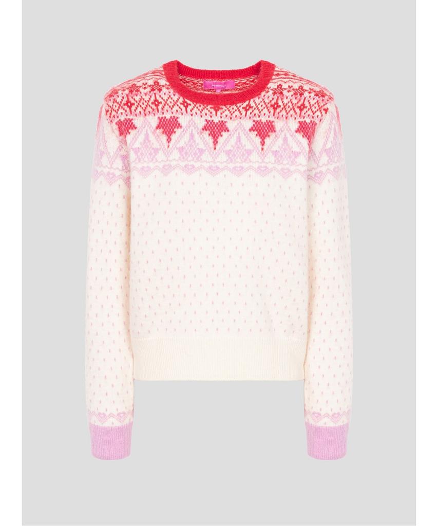 Binpolleidiseu [B. My] Fair Isle Round Neck Knit Beige (Bf5X51N02A)