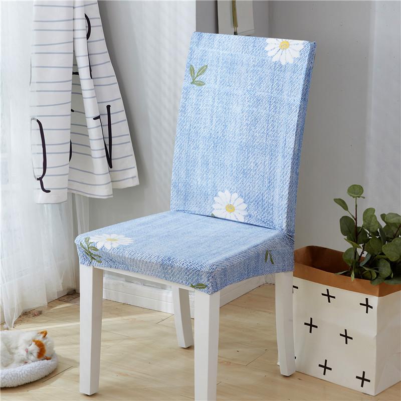 Spandex Dining Chair Cover With Back Elastic Universal Kitchen Living Room Stretch Slipcover Chair Covers Protector Seat Case