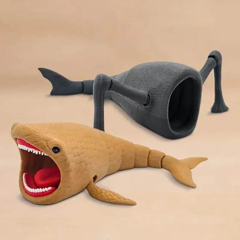 1/4Pcs 3D Printing Sea Eater Action Figure Model Toy Doll Christmas Gift Joint-Movable Deep Sea Monster Figurines