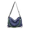 Bolsa Transversal Leve de Grande Capacidade Feminina de Nylon Xadrez para Ombro ou Axila Bolsa Tote para Estudante e Trabalhador