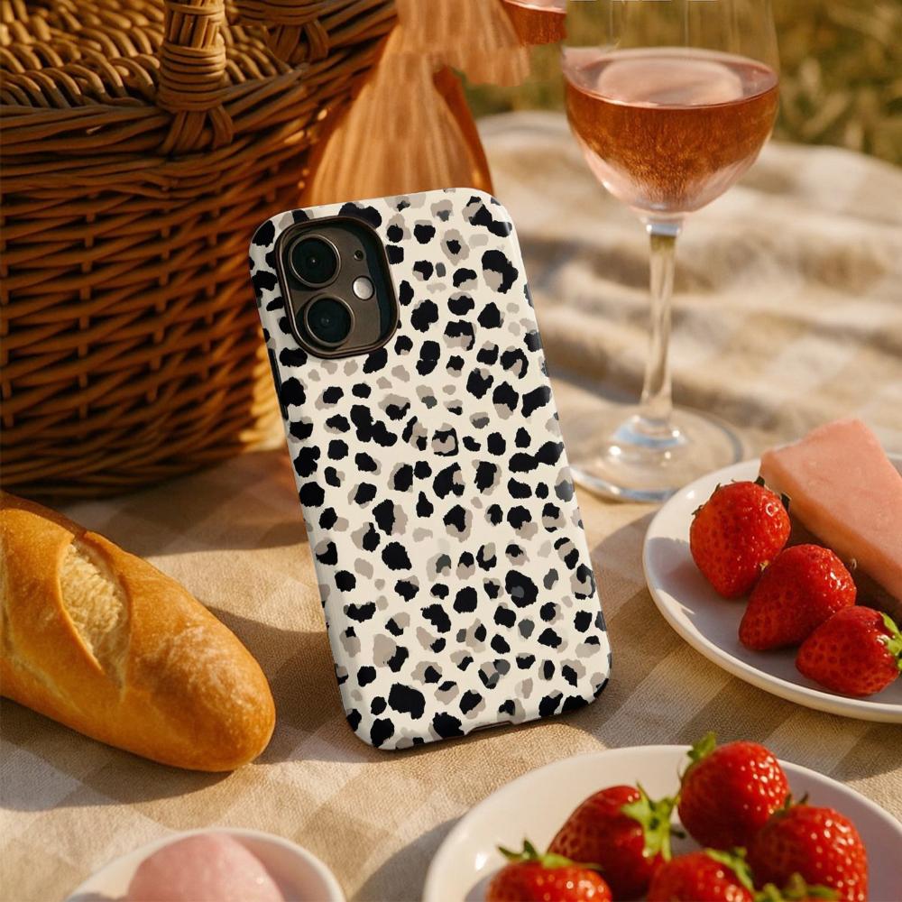 Retro spotted leopard print 2-in-1 phone case suitable for iPhone 17 16 15 14 13 12 11 Pro/Max/Plus anti drop and shockproof