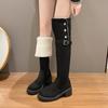 Two over-the-knee boots for women's 2025 new autumn and winter fleece fur high knight boots slim flat boots