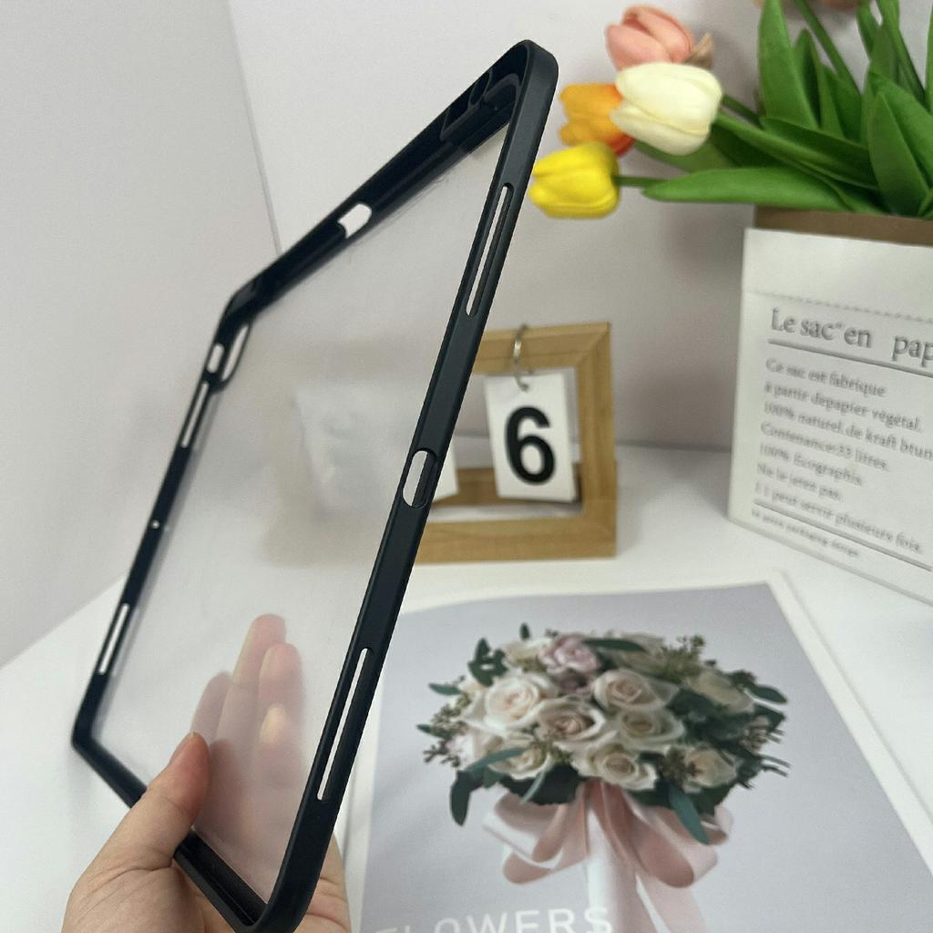 For iPad Pro 13 (2024) Case Acrylic+PC Matte Tablet Cover with Pencil Holder