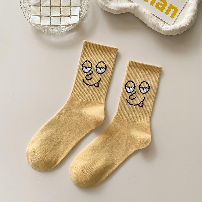 Korean Funky Harajuku Trend Women Socks Unisex Funny Socks 16 Colors Combed Cotton Street Skateboard Casual Couple Crew Socks