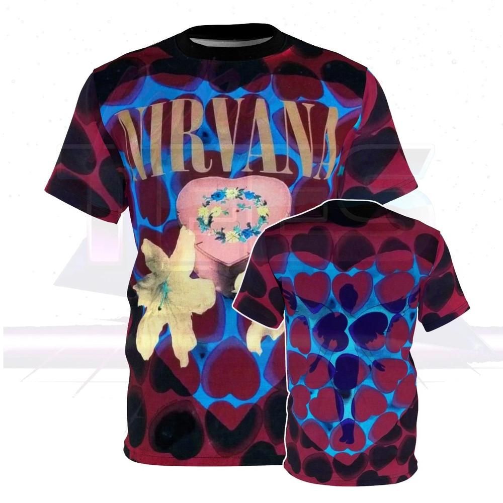 Футболка Nirvana Heart с принтом по всей поверхности Размер S-5XL DO2497 Унисекс M
