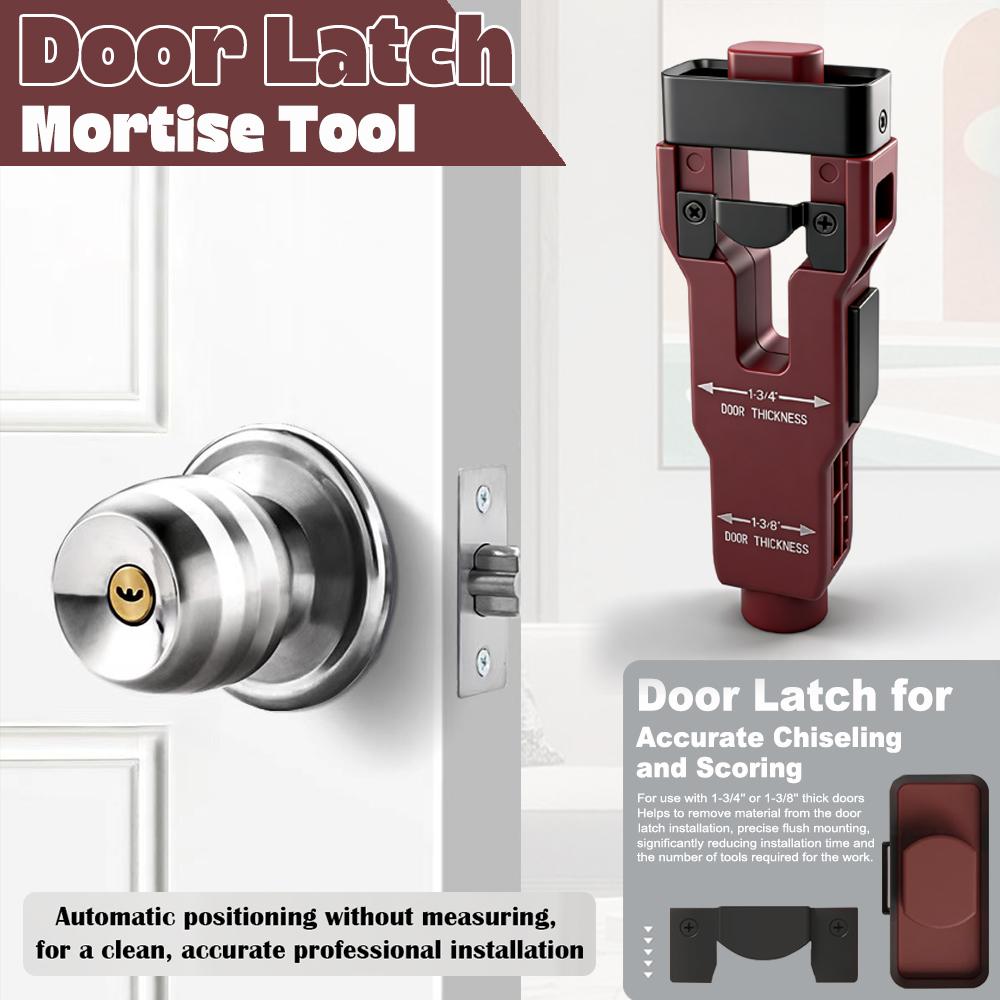 Screen-printed Version Latch Mortise Tool Door Latch Installation Kit for 1-3/8’ or 1-3/4’ Thick Wooden Door Door Latch Tool