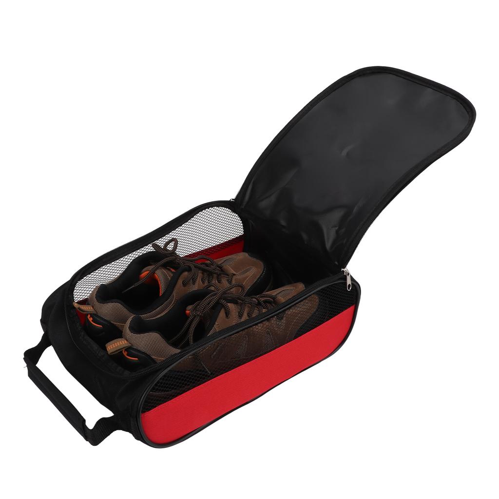 Dominant 1 Golf Shoe Bag Sports Gear Carring Pouch Golf Travel Storage Bag with Ventilation for Outdoor(Black Red )