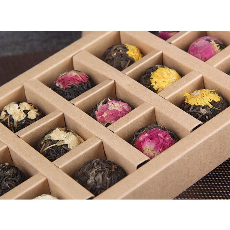 Yunnan Raw Pu'er vonný čaj 120g (18 ks) Ručně vyráběné dračí koule květiny dárková krabička