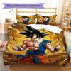 Son Goku Pattern Bedding,Quilt Set Quilt Cover Pillowcase Home Birthday Gift (1 * duvet cover + 2 * pillowcase, without core)
