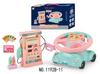 Kids Petrol Station Playset with Voice Prompt and Counting Function Die Cast Cars Steering Wheel Toy
