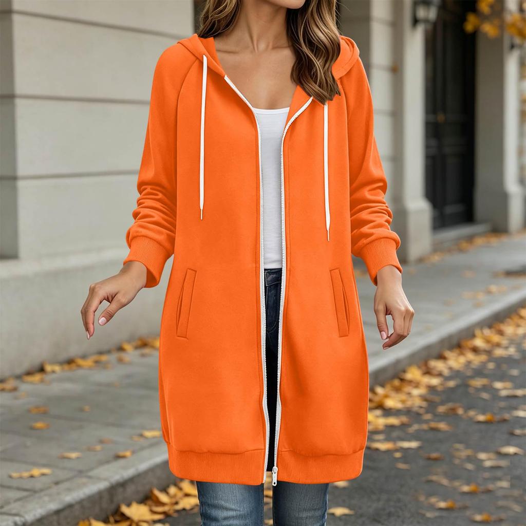 Women's Zip Up Hoodie Color Long Sleeve Hooded Sweatshirt Jacket with Pockets