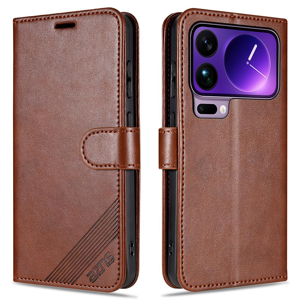 AZNS For Xiaomi 17 Pro Case Anti-Scratch PU Leather Stand Wallet Phone Cover