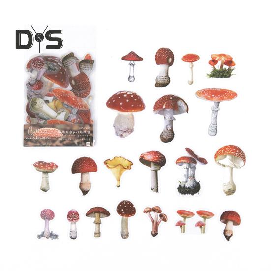 

40 шт. ПЕТ наклейка Рослина Квітка Гриб 8 тем 20 візерунків Наклейки Блокнот Конверт Футляр для телефону Прикраса пляшки з водою F