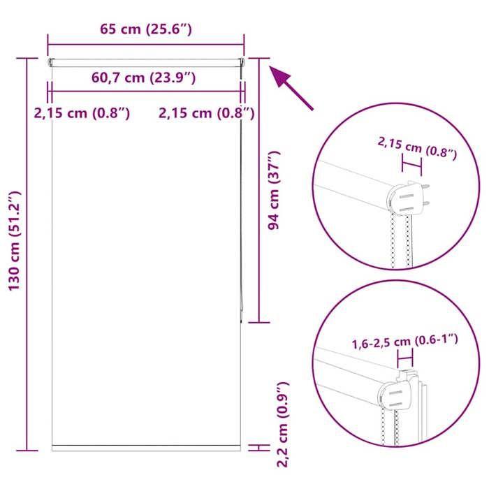 VidaXL Store enrouleur occultant largeur du tissu 60,7 cm polyester, store de jour et de nuit, store de cuisine, store 4011485