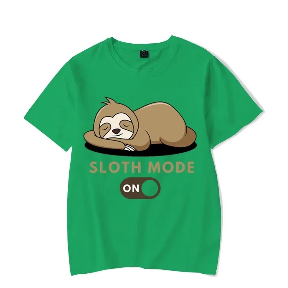 Men's T-shirts Sloth Mode Graphic Tees Y2k Short Sleeve Shirt Men Cartoon Animal Streetwear Tops Funny Sloth Homme Camiseta