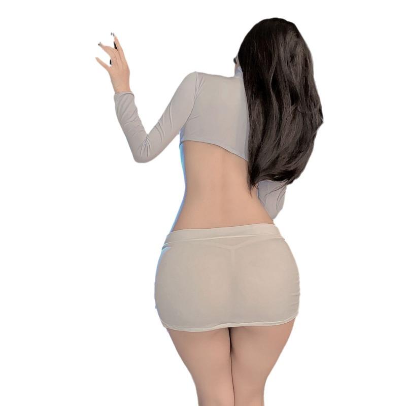 Sexy Underwear Leaking Milk Hot Secretary Outfit Sexy Female Split Uniform Temptation Suit Pure Desire Free Os