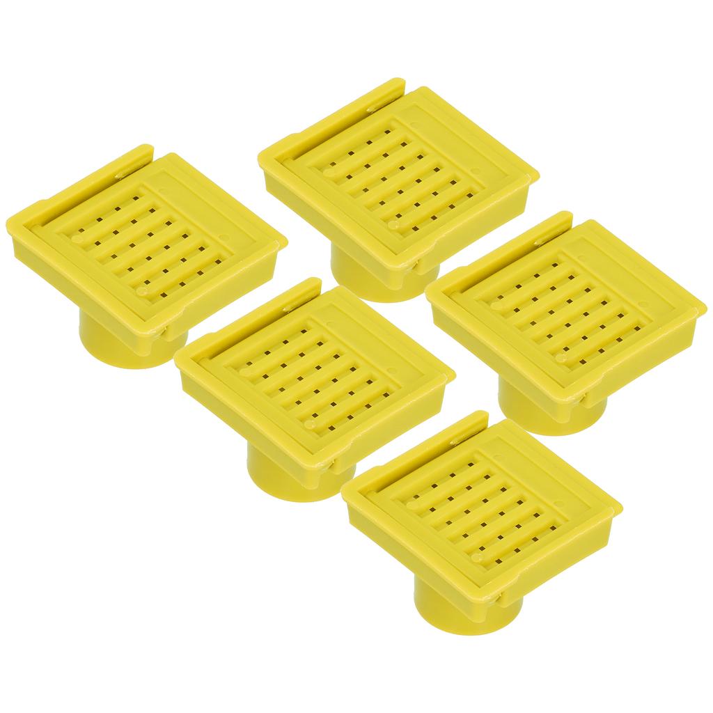 5Pcs Beehive Vent Lightweight ABS NonToxic EscapeProof Breathable Beehive Entrance Gate(Yellow )