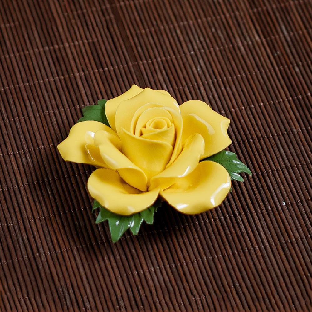 

Подставка для благовоний в виде розы ручной работы, керамическая курильница в виде розы, подходит для украшения дома, подарок на День святого Валентина жёлтый