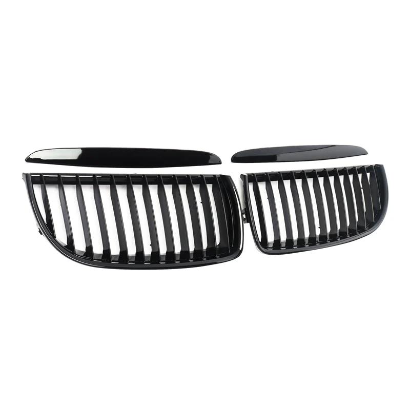 MagicKit Radiator Grilles For BMW 3 Series E90 E91 Saloon 2005-2008 Gloss Black Front Kidney Grill Auto Car Accessories QCYZR1