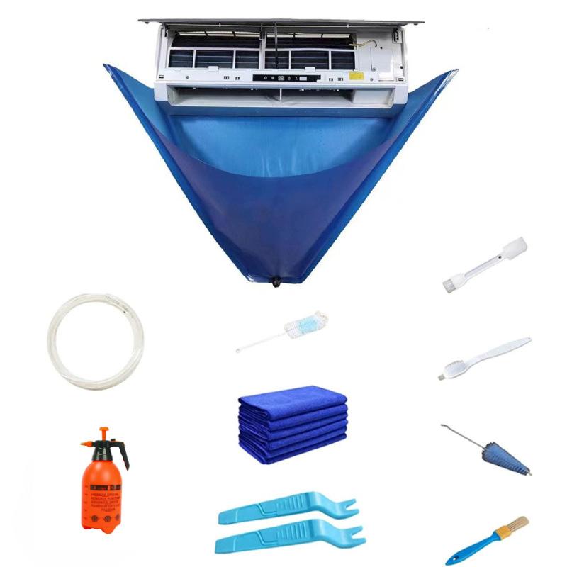Large Air Conditioner Cleaning Cover Double Layer Thickening Wash Mounted Protective Dust Cleaner Water Bag Tightening Belt Kit