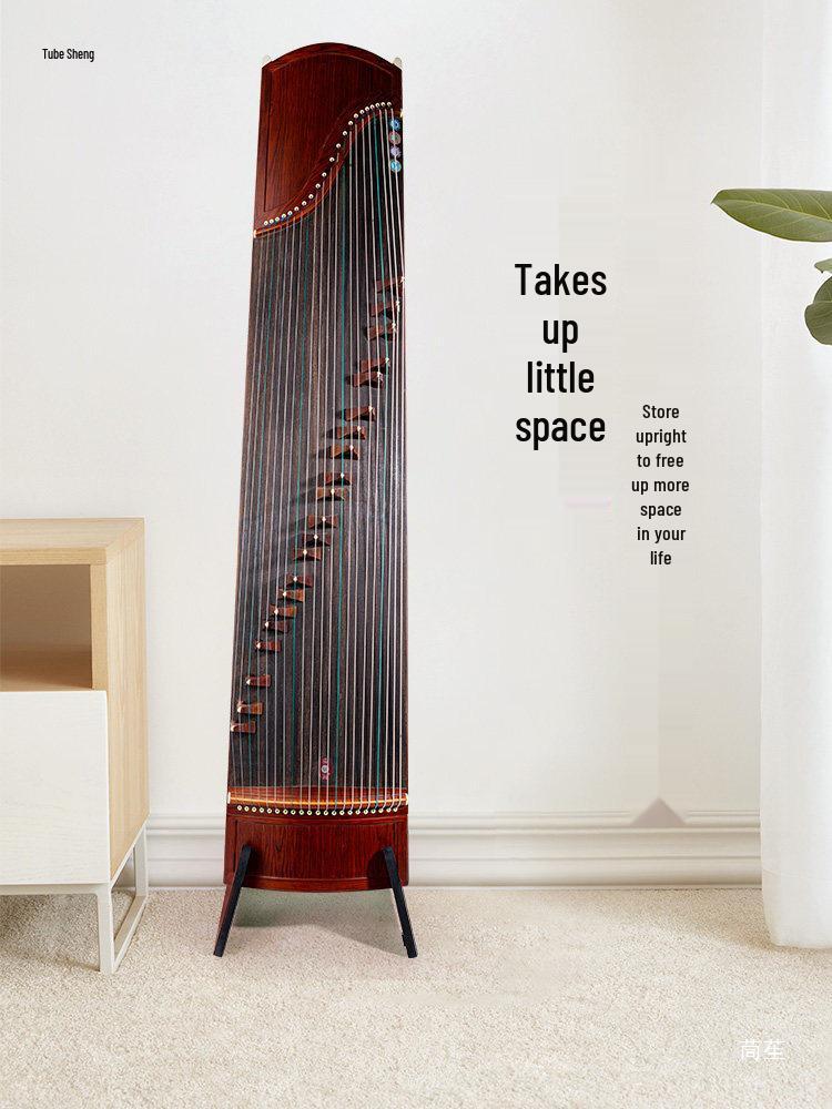 Vertical Folding Guzheng Stand: Ancient Style Floor and Wall Mount